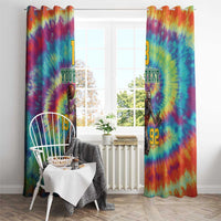 Custom Lithuania Basketball Skeleton 1992 Window Curtain Tie Dye Pattern - Wonder Print Shop