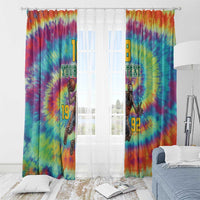 Custom Lithuania Basketball Skeleton 1992 Window Curtain Tie Dye Pattern - Wonder Print Shop