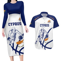 Cyprus Basketball Custom Couples Matching Long Sleeve Bodycon Dress and Hawaiian Shirt Go Champion - Wonder Print Shop