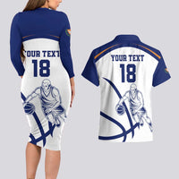 Cyprus Basketball Custom Couples Matching Long Sleeve Bodycon Dress and Hawaiian Shirt Go Champion - Wonder Print Shop