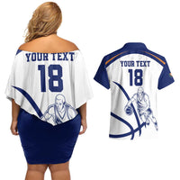 Cyprus Basketball Custom Couples Matching Off Shoulder Short Dress and Hawaiian Shirt Go Champion - Wonder Print Shop