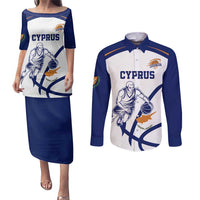 Cyprus Basketball Custom Couples Matching Puletasi and Long Sleeve Button Shirt Go Champion - Wonder Print Shop