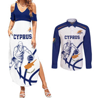 Cyprus Basketball Custom Couples Matching Summer Maxi Dress and Long Sleeve Button Shirt Go Champion - Wonder Print Shop