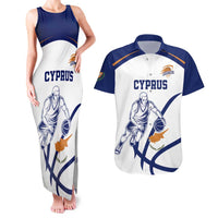 Cyprus Basketball Custom Couples Matching Tank Maxi Dress and Hawaiian Shirt Go Champion - Wonder Print Shop
