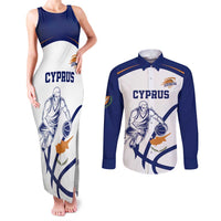 Cyprus Basketball Custom Couples Matching Tank Maxi Dress and Long Sleeve Button Shirt Go Champion - Wonder Print Shop