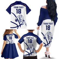 Cyprus Basketball Custom Family Matching Off The Shoulder Long Sleeve Dress and Hawaiian Shirt Go Champion - Wonder Print Shop