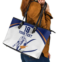 Cyprus Basketball Custom Leather Tote Bag Go Champion - Wonder Print Shop