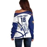 Cyprus Basketball Custom Off Shoulder Sweater Go Champion - Wonder Print Shop