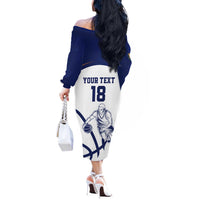 Cyprus Basketball Custom Off The Shoulder Long Sleeve Dress Go Champion - Wonder Print Shop