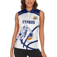 Cyprus Basketball Custom Women Sleeveless Polo Shirt Go Champion - Wonder Print Shop