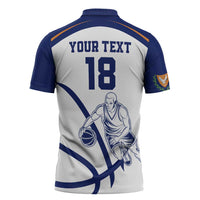 Cyprus Basketball Custom Zipper Polo Shirt Go Champion - Wonder Print Shop
