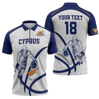 Cyprus Basketball Custom Zipper Polo Shirt Go Champion - Wonder Print Shop