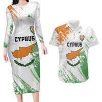 Custom Cyprus Couples Matching Long Sleeve Bodycon Dress and Hawaiian Shirt Sporty Style - Wonder Print Shop