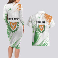 Custom Cyprus Couples Matching Long Sleeve Bodycon Dress and Hawaiian Shirt Sporty Style - Wonder Print Shop