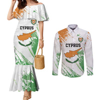 Custom Cyprus Couples Matching Mermaid Dress and Long Sleeve Button Shirt Sporty Style - Wonder Print Shop