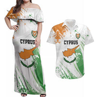 Custom Cyprus Couples Matching Off Shoulder Maxi Dress and Hawaiian Shirt Sporty Style - Wonder Print Shop