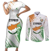 Custom Cyprus Couples Matching Short Sleeve Bodycon Dress and Long Sleeve Button Shirt Sporty Style - Wonder Print Shop