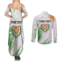 Custom Cyprus Couples Matching Summer Maxi Dress and Long Sleeve Button Shirt Sporty Style - Wonder Print Shop