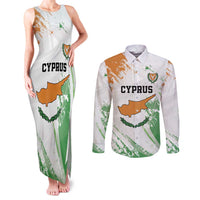 Custom Cyprus Couples Matching Tank Maxi Dress and Long Sleeve Button Shirt Sporty Style - Wonder Print Shop