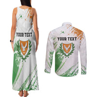 Custom Cyprus Couples Matching Tank Maxi Dress and Long Sleeve Button Shirt Sporty Style - Wonder Print Shop