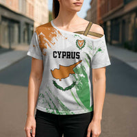 Custom Cyprus Cross Shoulder Shirt Sporty Style - Wonder Print Shop