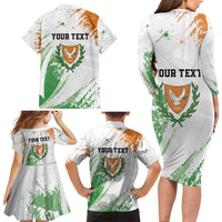 Custom Cyprus Family Matching Long Sleeve Bodycon Dress and Hawaiian Shirt Sporty Style - Wonder Print Shop