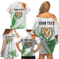 Custom Cyprus Family Matching Off Shoulder Short Dress and Hawaiian Shirt Sporty Style - Wonder Print Shop