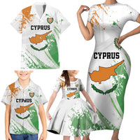 Custom Cyprus Family Matching Short Sleeve Bodycon Dress and Hawaiian Shirt Sporty Style - Wonder Print Shop