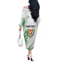 Custom Cyprus Off The Shoulder Long Sleeve Dress Sporty Style - Wonder Print Shop