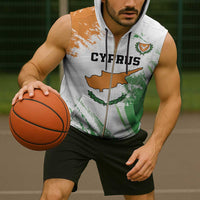 Custom Cyprus Sleeveless Zip Hoodie Sporty Style - Wonder Print Shop