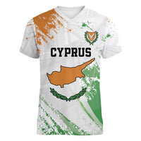 Custom Cyprus Women V-Neck T-Shirt Sporty Style - Wonder Print Shop