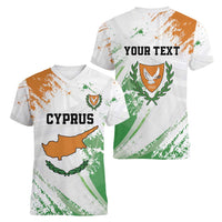 Custom Cyprus Women V-Neck T-Shirt Sporty Style - Wonder Print Shop