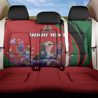 Personalized Kenya Lilac Breasted Roller Back Car Seat Cover With Violet Flowers - Wonder Print Shop
