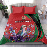 Personalized Kenya Lilac Breasted Roller Bedding Set With Violet Flowers - Wonder Print Shop