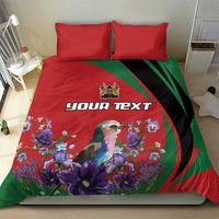 Personalized Kenya Lilac Breasted Roller Bedding Set With Violet Flowers - Wonder Print Shop