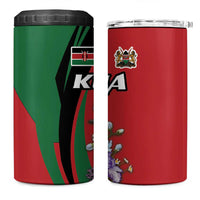 Kenya Lilac Breasted Roller 4 in 1 Can Cooler Tumbler With Violet Flowers - Wonder Print Shop