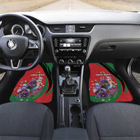 Personalized Kenya Lilac Breasted Roller Car Mats With Violet Flowers - Wonder Print Shop