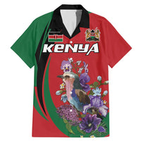 Personalized Kenya Lilac Breasted Roller Family Matching Mermaid Dress and Hawaiian Shirt With Violet Flowers - Wonder Print Shop