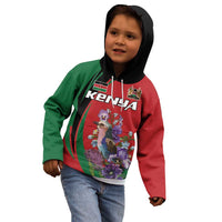 Personalized Kenya Lilac Breasted Roller Kid Hoodie With Violet Flowers - Wonder Print Shop