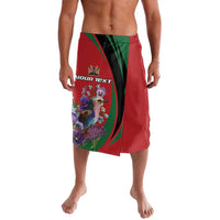 Personalized Kenya Lilac Breasted Roller Lavalava With Violet Flowers - Wonder Print Shop