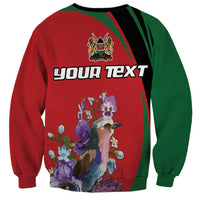 Personalized Kenya Lilac Breasted Roller Sweatshirt With Violet Flowers - Wonder Print Shop