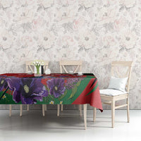 Personalized Kenya Lilac Breasted Roller Tablecloth With Violet Flowers - Wonder Print Shop