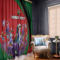 Personalized Kenya Lilac Breasted Roller Window Curtain With Violet Flowers - Wonder Print Shop
