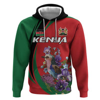 Personalized Kenya Lilac Breasted Roller Zip Hoodie With Violet Flowers - Wonder Print Shop