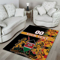 Custom Kenya Coat Of Arms Area Rug With Kente Patterns - Wonder Print Shop