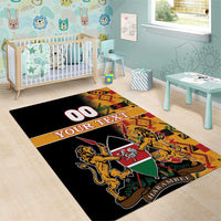 Custom Kenya Coat Of Arms Area Rug With Kente Patterns - Wonder Print Shop