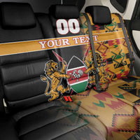 Custom Kenya Coat Of Arms Back Car Seat Cover With Kente Patterns - Wonder Print Shop