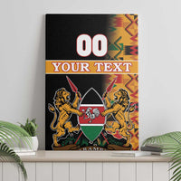 Custom Kenya Coat Of Arms Canvas Wall Art With Kente Patterns - Wonder Print Shop