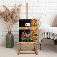 Custom Kenya Coat Of Arms Canvas Wall Art With Kente Patterns - Wonder Print Shop