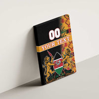 Custom Kenya Coat Of Arms Canvas Wall Art With Kente Patterns - Wonder Print Shop